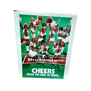 Vintage 1978 Budweiser Cheerleaders Beer Print Ad Bar Pub Wall Decor